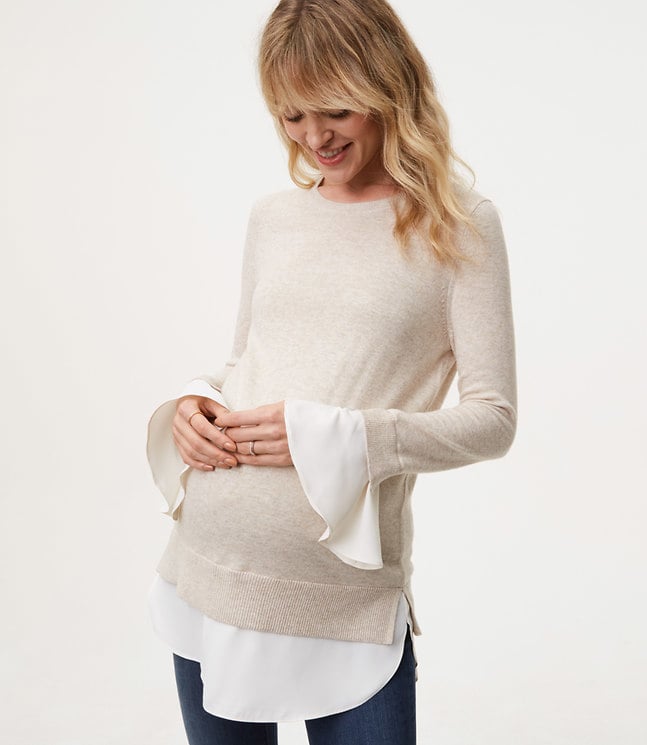 Loft Maternity Ruffle Cuff Two-in-One Sweater