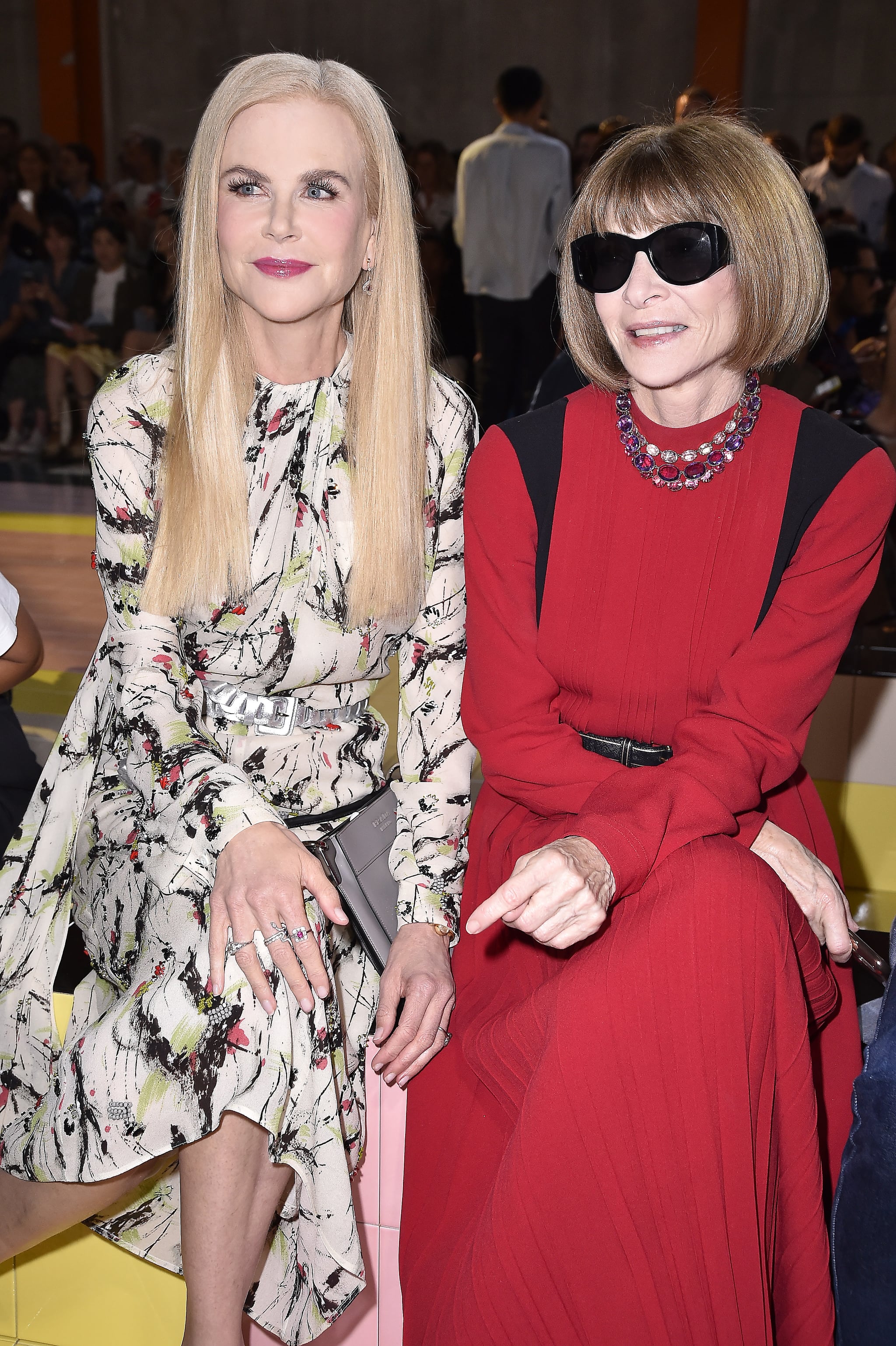 Nicole Kidman and Anna Wintour at the Prada Milan Fashion Week Show | See  What Every Celeb Wore to Fashion Week, From the Front Row to Parties |  POPSUGAR Fashion Photo 120