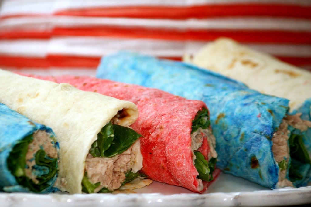 Red, White, and Blue Homemade Tortillas
