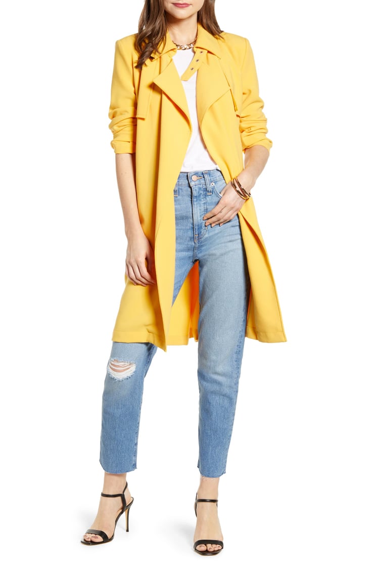Something Navy Drapey Trench Coat 38 Nordstrom Labour Day