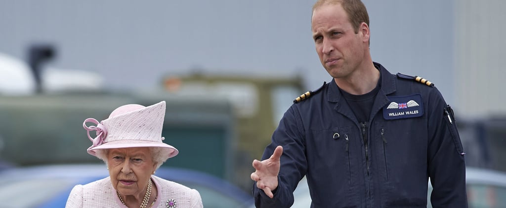 Prince William at Air Base With Queen Elizabeth II