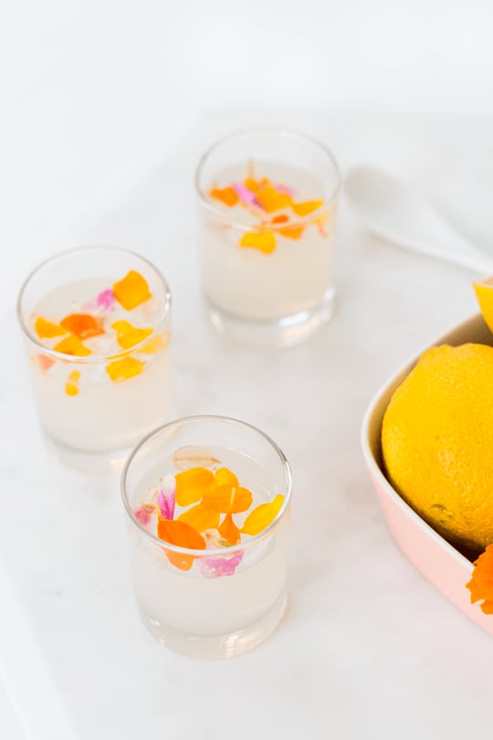 Edible Flower Lemon Jello Shots