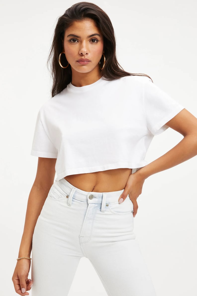 Good American Cotton Cropped Tee