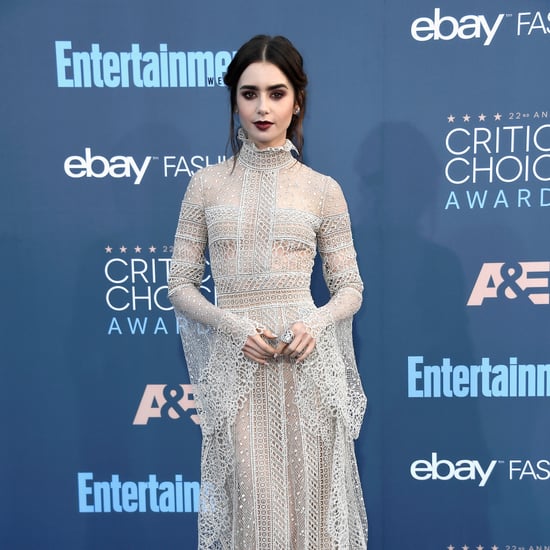 Lily Collins Elie Saab Dress at Critics' Choice Awards 2017