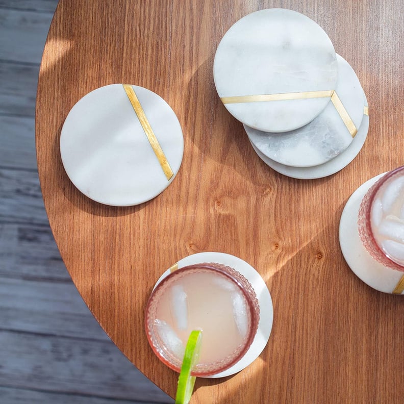 An Elegant Accent: Cork & Mill Marble Coasters For Drinks