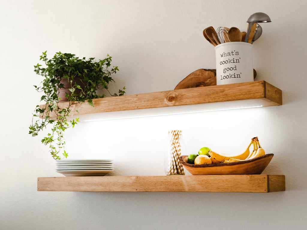 For Your Kitchen Wall: Floating Shelf With LED Lights