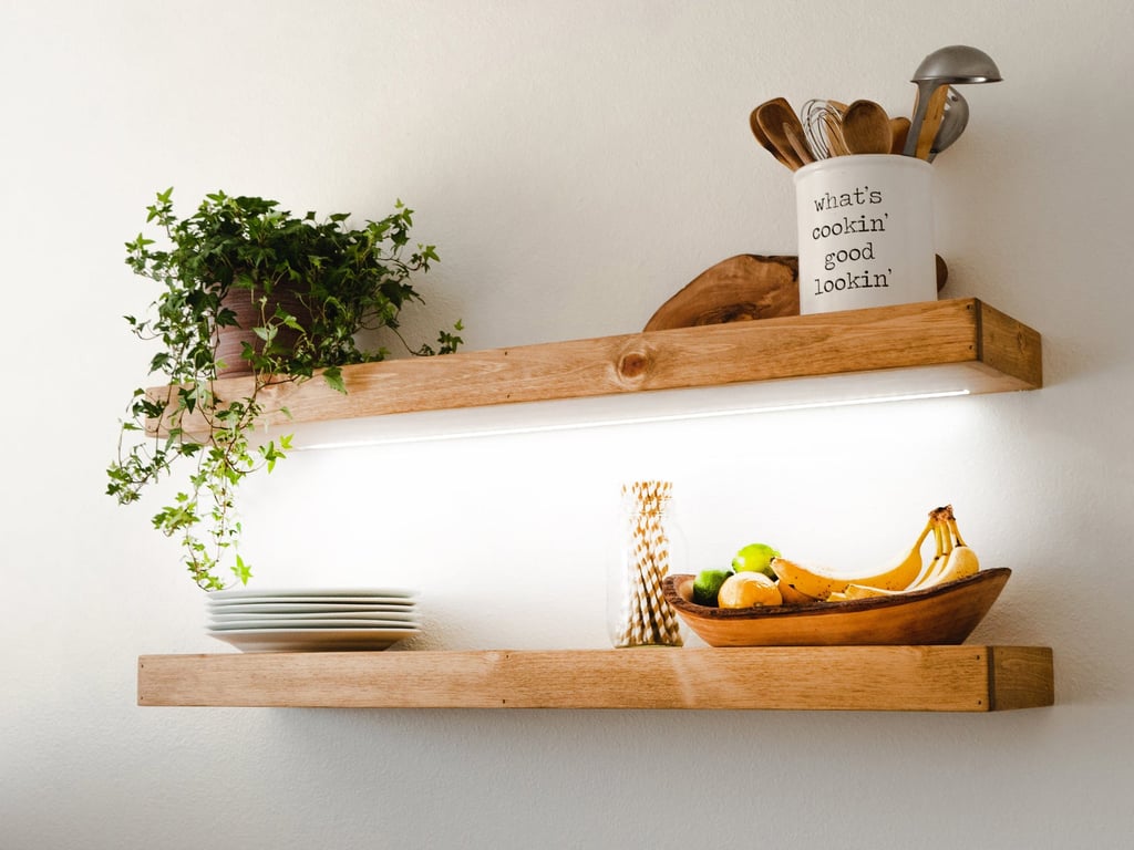 For Your Kitchen Wall: Floating Shelf with LED Lights