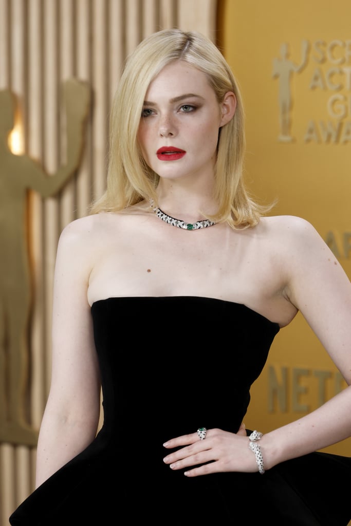 Elle Fanning's Red Lip at the 2025 SAG Awards