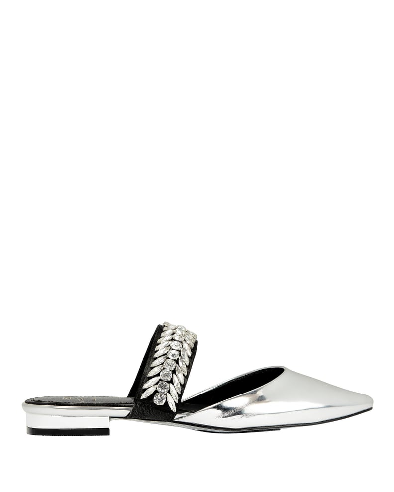 Suecomma Bonnie Crystal-Embellished Silver Mules