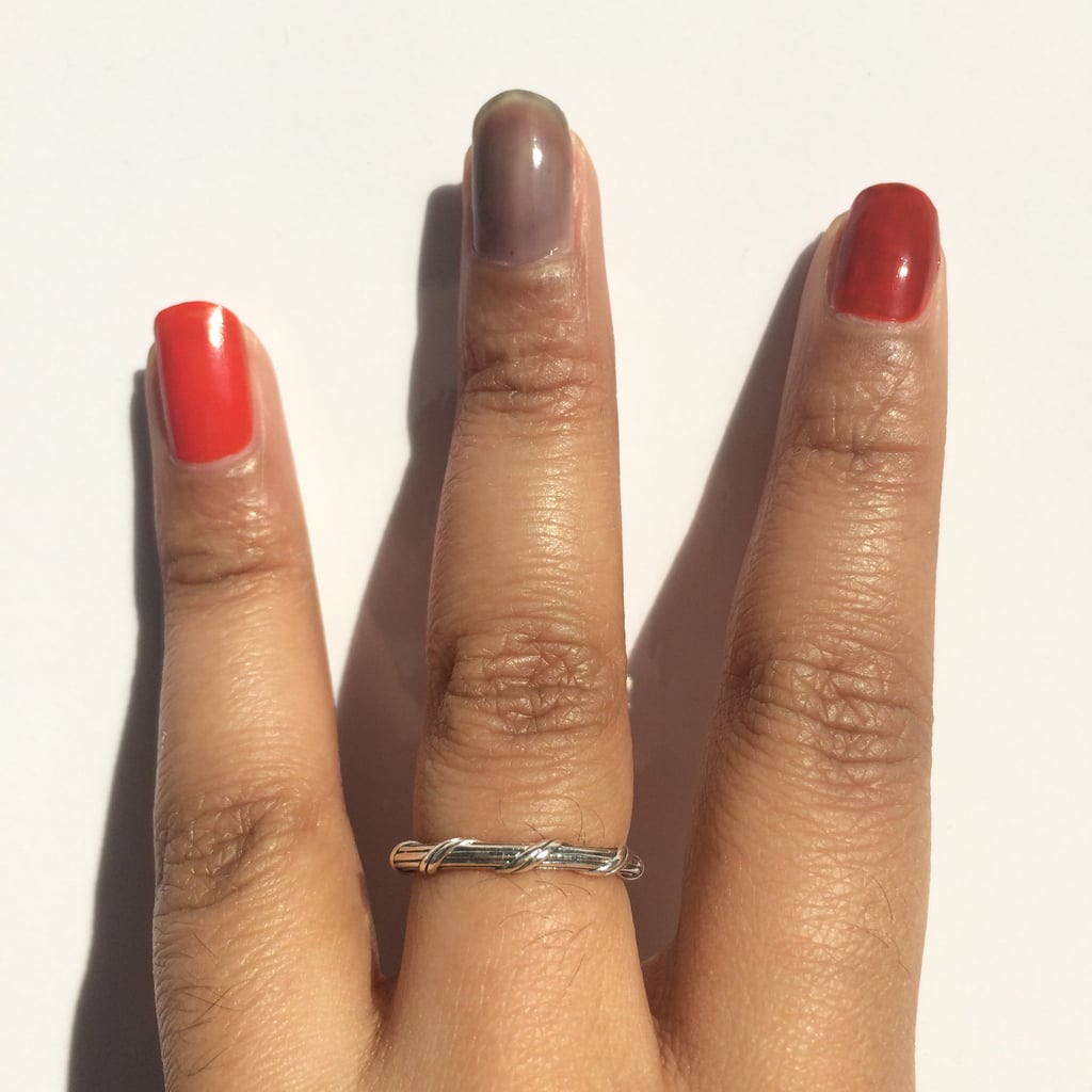 Swatch of Chanel Le Top Coat Tinted Top Coat Nail Polish in Black Métamorphosis