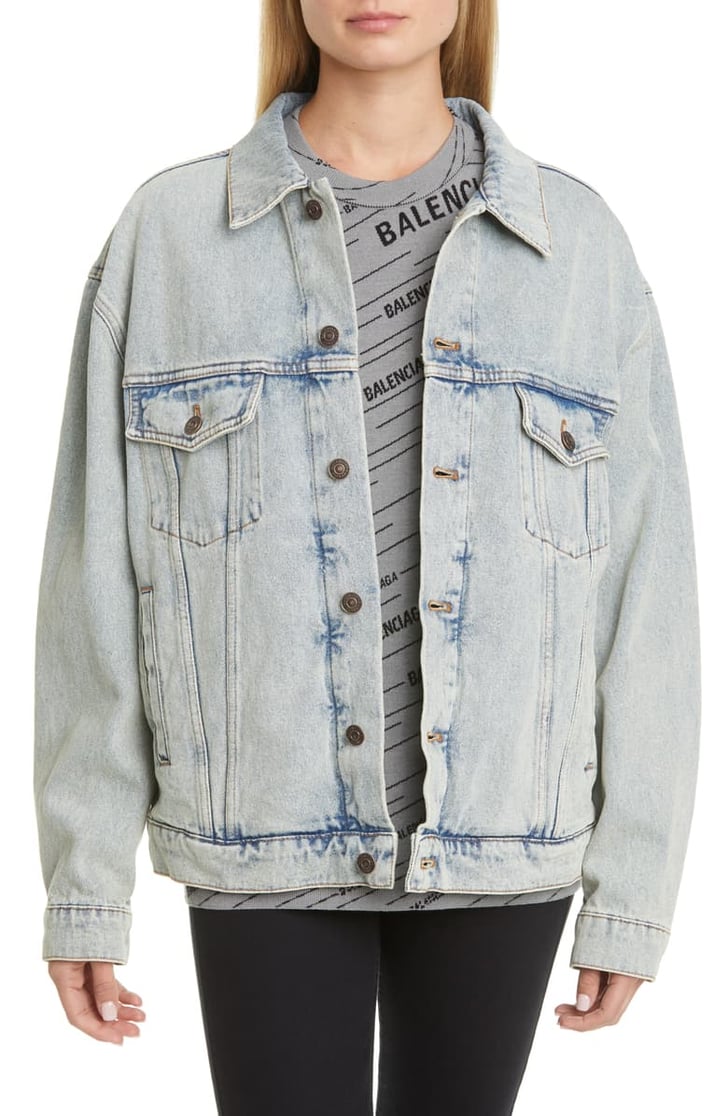 Balenciaga Back Logo Denim Jacket Best Jean Jackets For Women