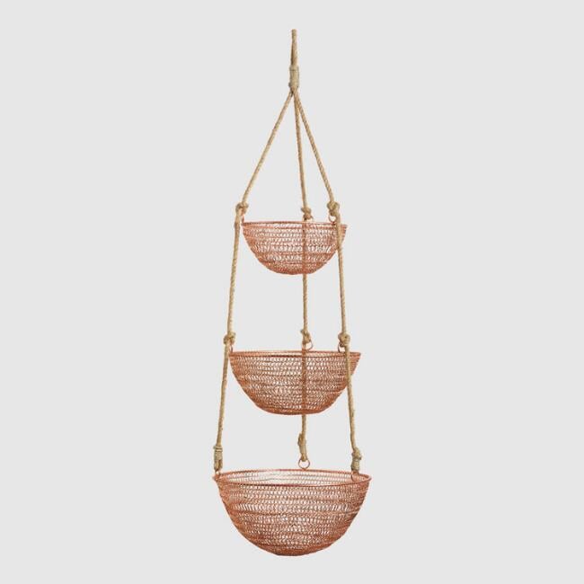 Copper and Rope 3-Tier Hanging Basket​