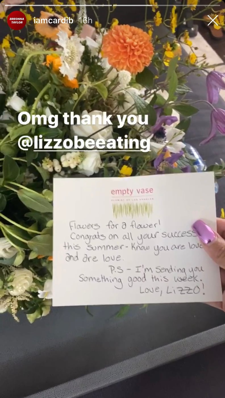 When Lizzo Sent Cardi B a Sweet Flower Arrangement