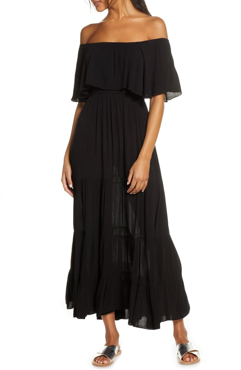 Elan Off the Shoulder Ruffle Cover-Up Maxi Dress