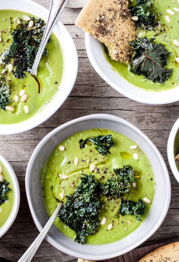 Roasted Cauliflower and Kale Soup