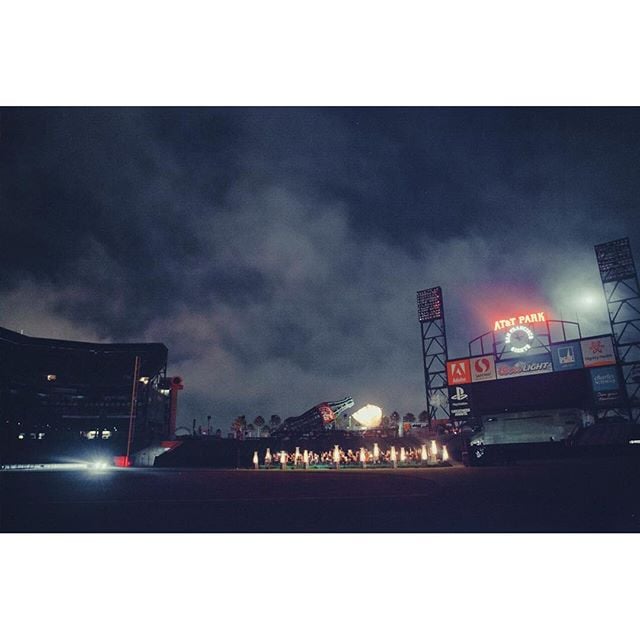 "Sorry sorry real last one. I just love this pic of us pulling inside of AT&T park in San Fran & I was blind folded, with an orchestra playing & I had no idea what was about to happen!!!"