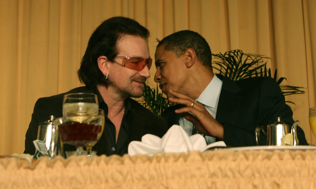 He also wonders if Bono will ever take off the shades.