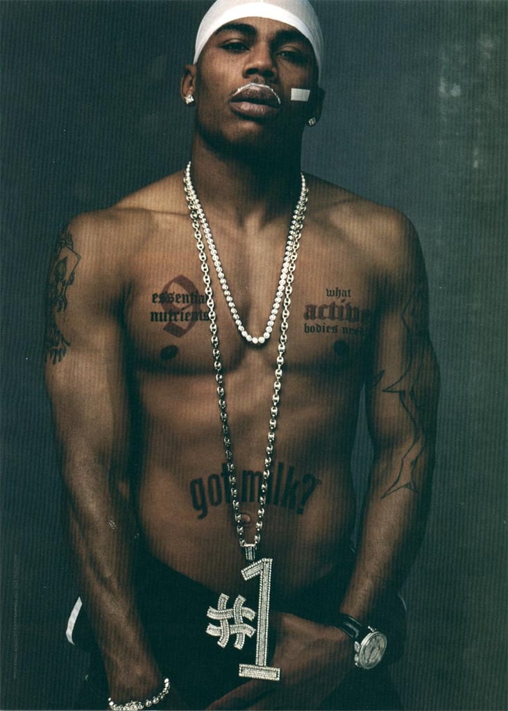 Nelly stripped down and sported a faux "Got Milk?" tattoo for his ad.