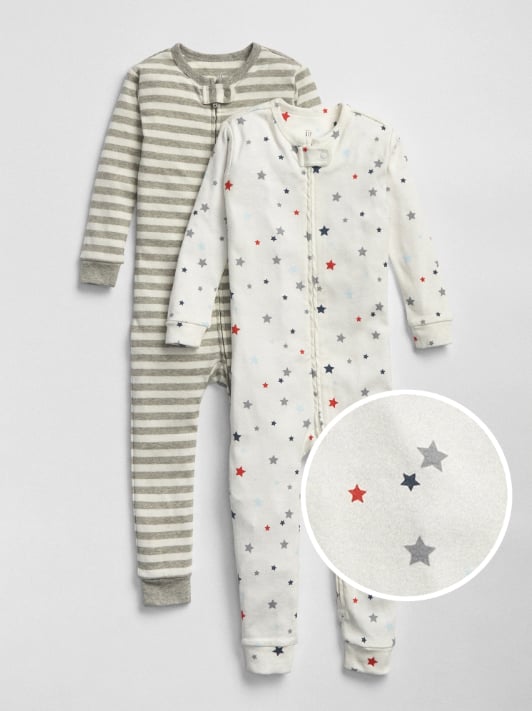 For the tiniest recipients on your gifting list, a set of patterned onesies ($50) are major snuggling material.