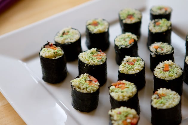 Edamame and Quinoa Vegan California Rolls