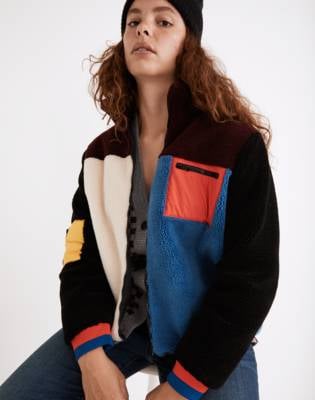 Madewell Kule Fleece Beanie Colorblock Jacket