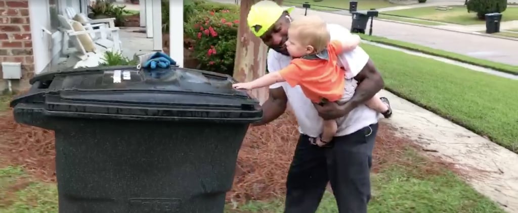 Little Boy Helping Garbage Man