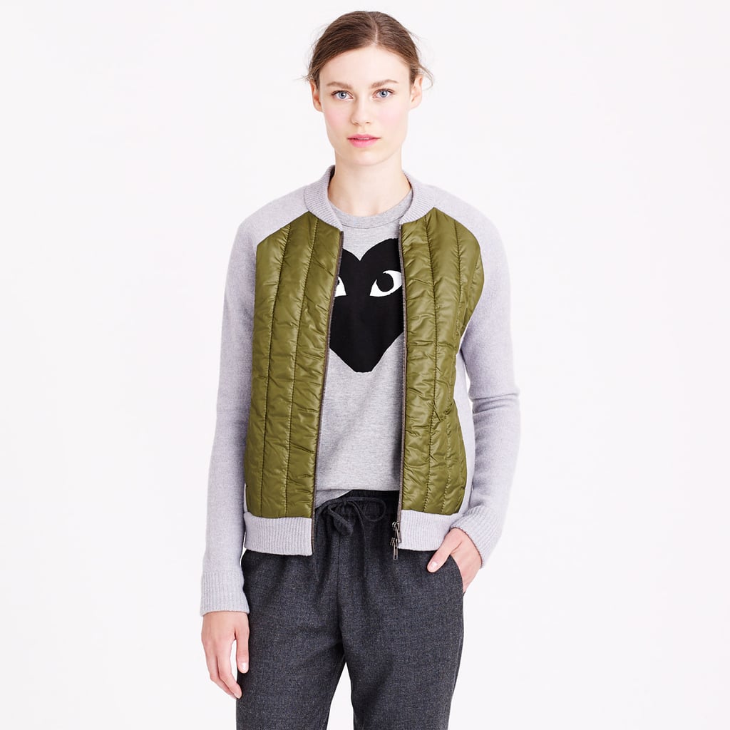 J.Crew Boiled Wool Puffer Bomber