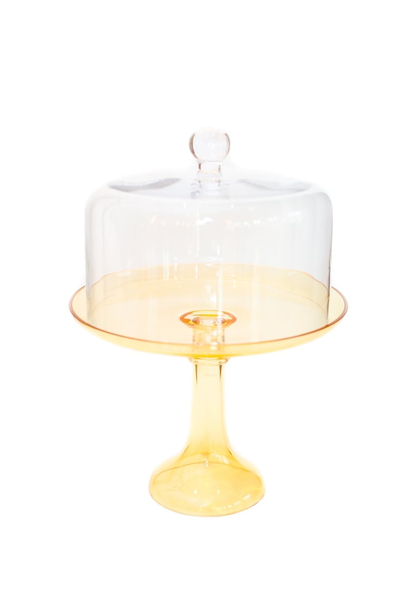 Estelle Colored Glass Cake Stand Dome