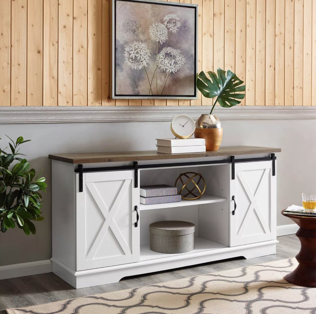 Saracina Home Modern Farmhouse Wood TV Stand