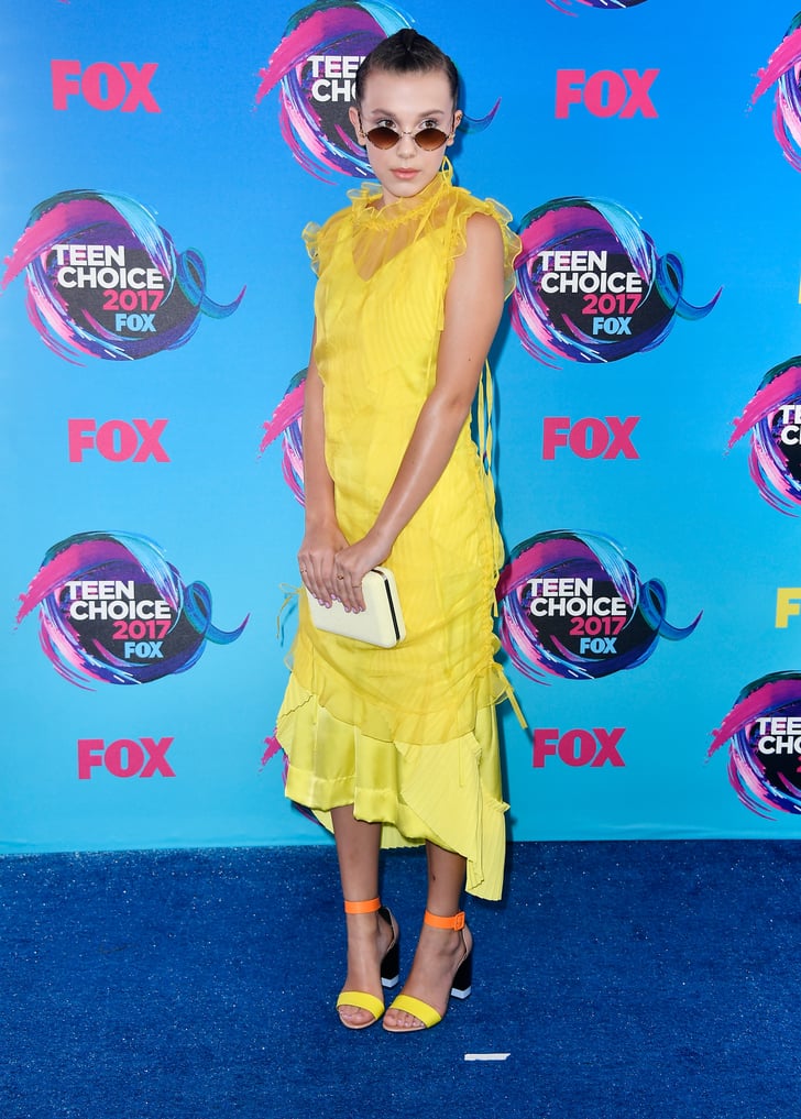 Millie Bobby Brown Yellow Dress at Teen Choice Awards 2017 POPSUGAR Fashion Photo 8