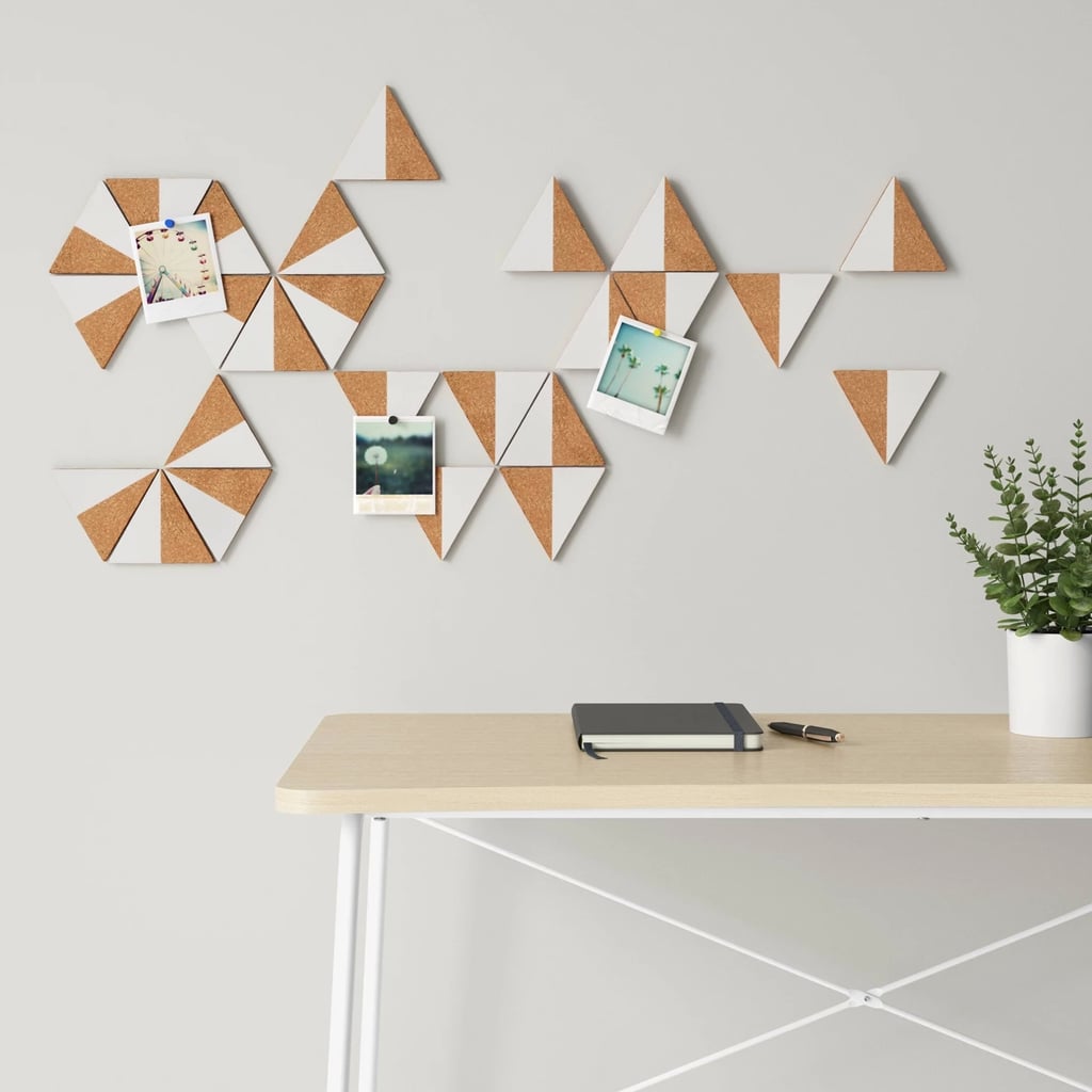 Cork Triangles Removable Wall Decal in Light Brown
