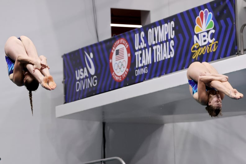 Krysta Palmer and Alison Gibson at the 2021 US Olympic Diving Trials