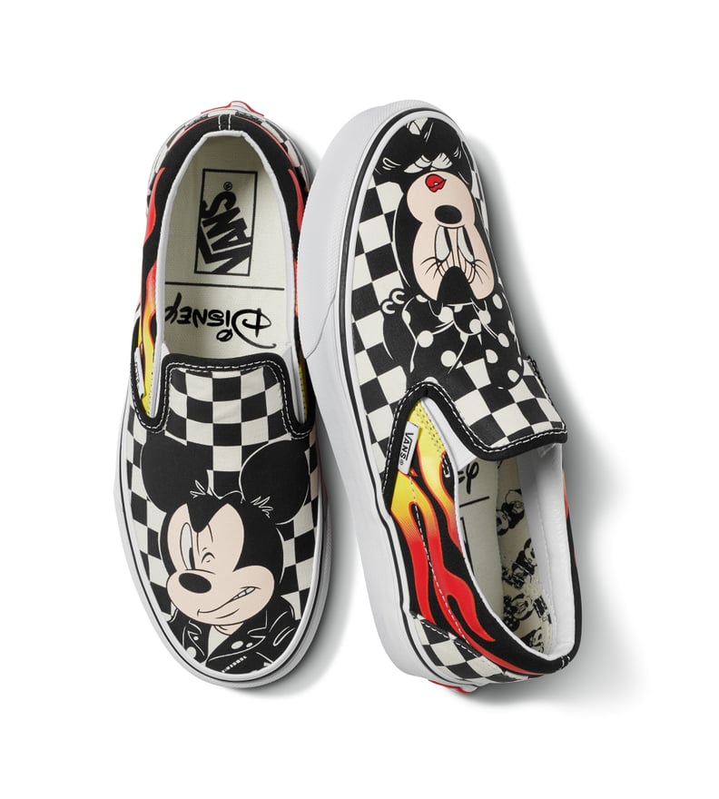 Disney x Vans Classic Slip-On in Mickey Mouse and Minnie Mouse/Checker Flame