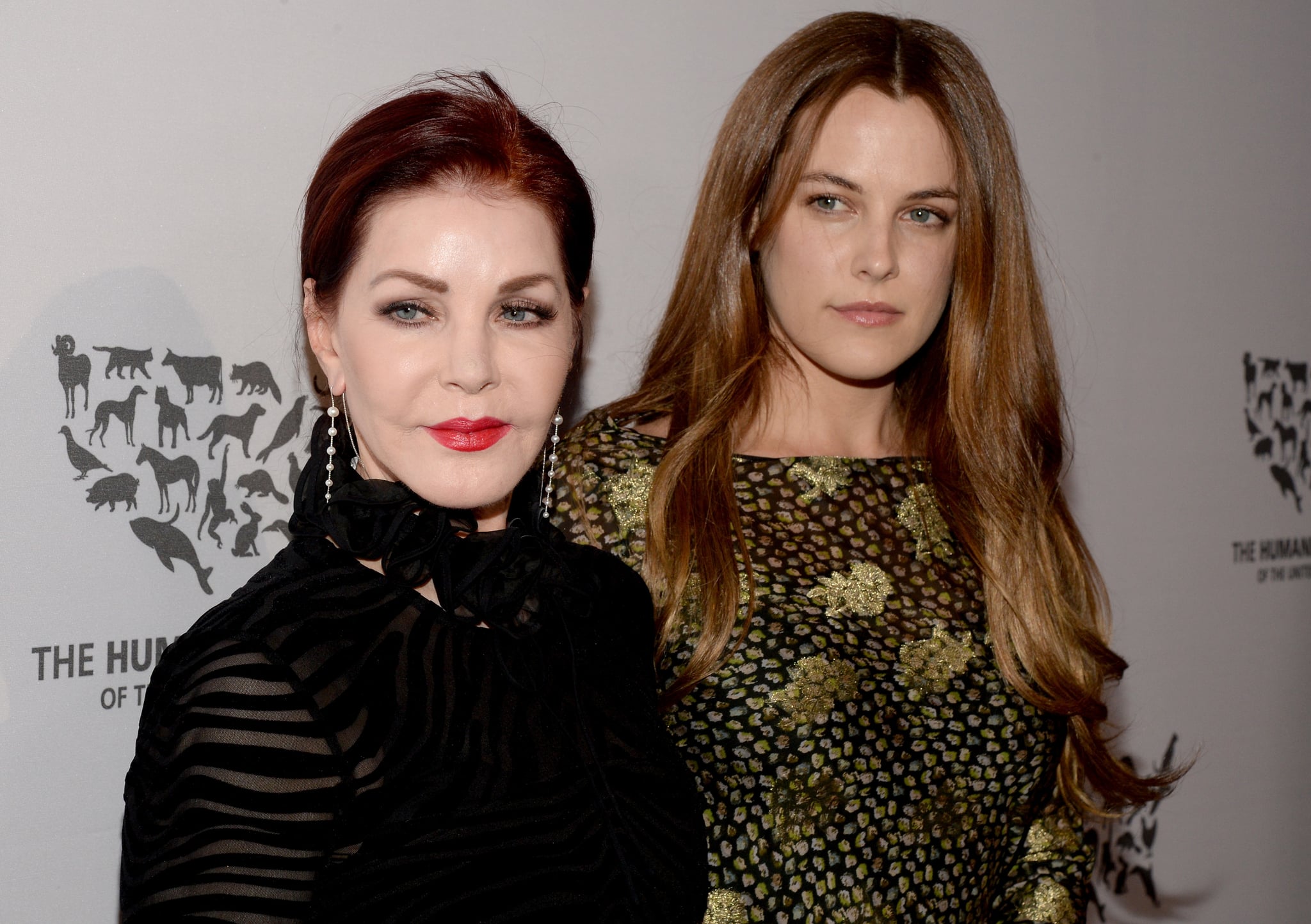 HOLLYWOOD, CA - MAY 07:  Actresses Priscilla Presley (L) and Riley Keough attend The Humane Society of the United States' to the Rescue Gala at Paramount Studios on May 7, 2016 in Hollywood, California.  (Photo by Michael Kovac/Getty Images for The Humane Society Of The United State )