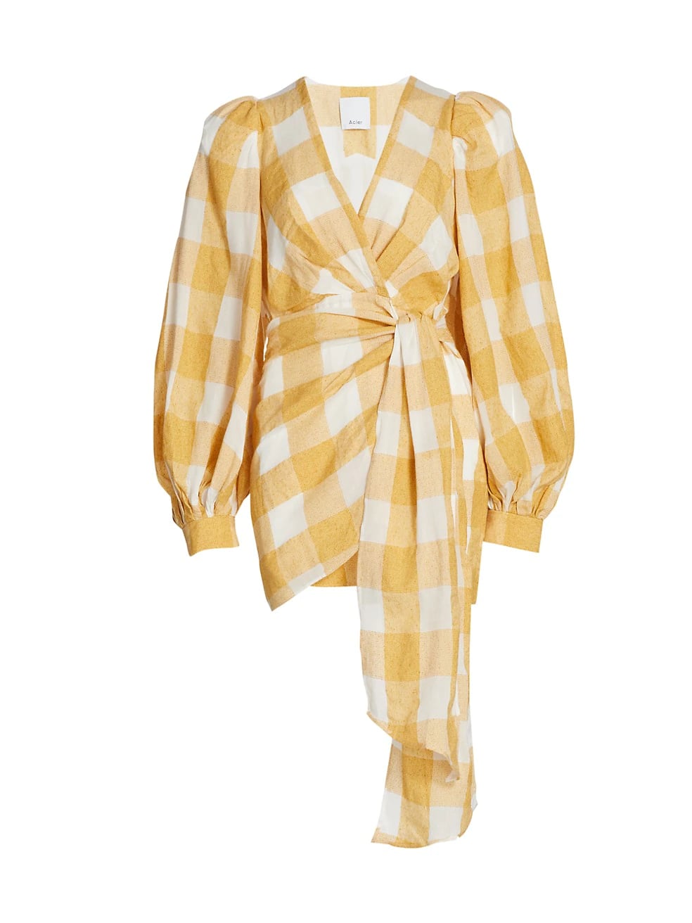 Acler Sutherland Checkered Wrap Dress ...