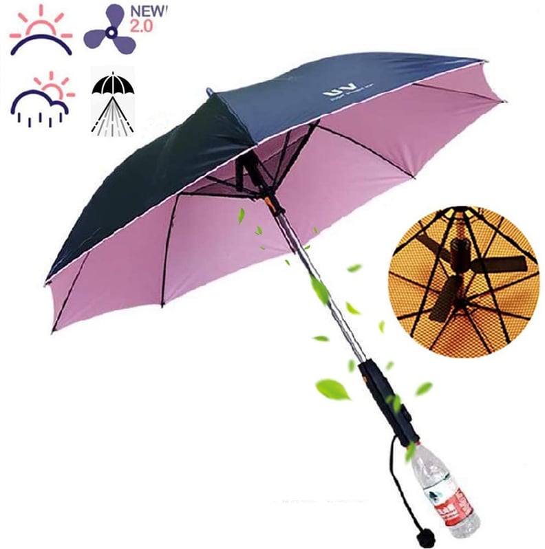 Tehok Sunny and Rainy Umbrella With Fan and Spray Umbrella