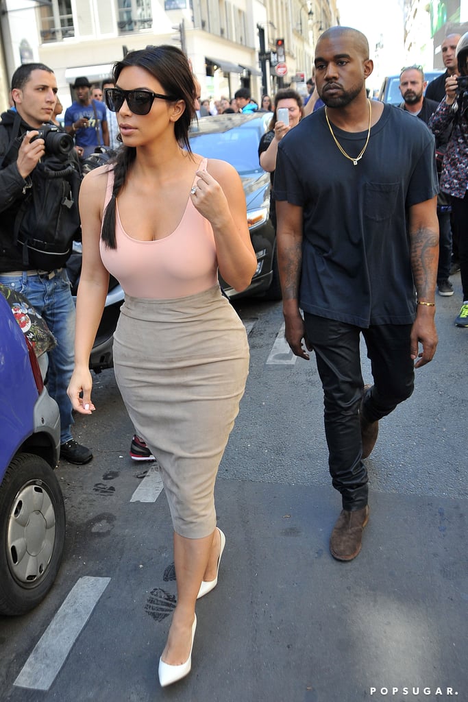 Kim and Kanye went shopping on Monday.