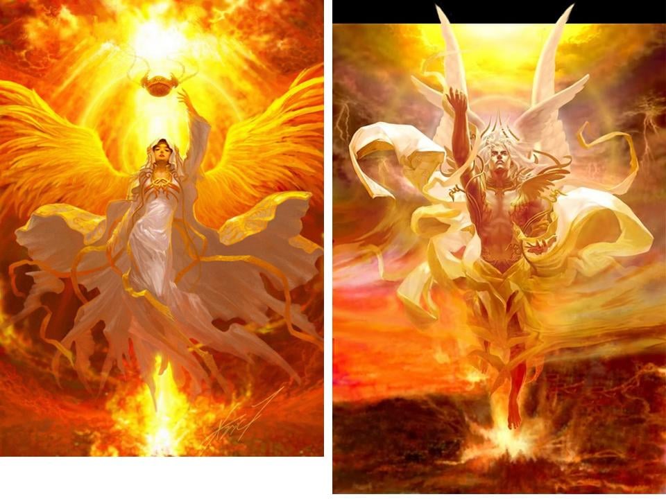 Fire Angels - Yin & Yang (female and male)