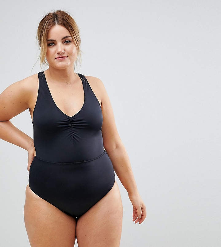 ASOS Ruched Front Racer Back Swimsuit
