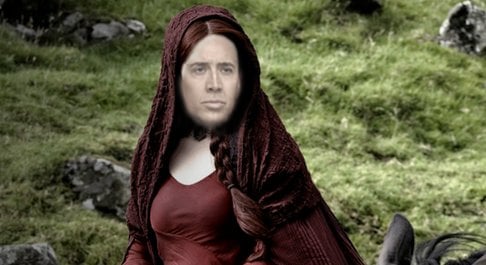 Melisandre, always rocking the braid and brooding looks.