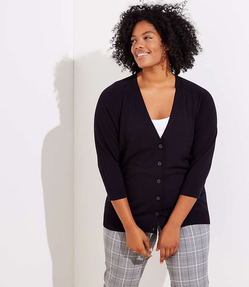 Loft Plus 3/4 Sleeve Signature V-Neck Cardigan