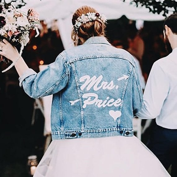 Mrs. Custom Embroidered Denim Jacket