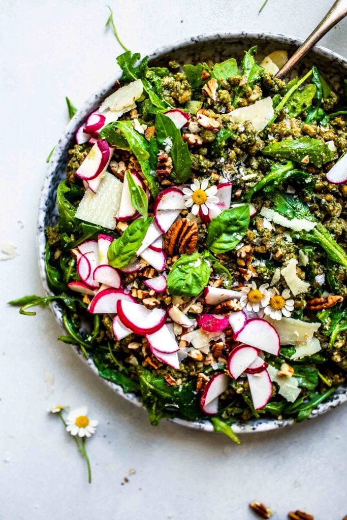 Pecan Pesto Farro Salad