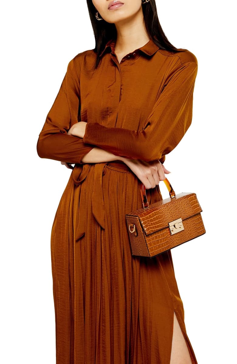Spot pleat shirt dress topshop hotsell