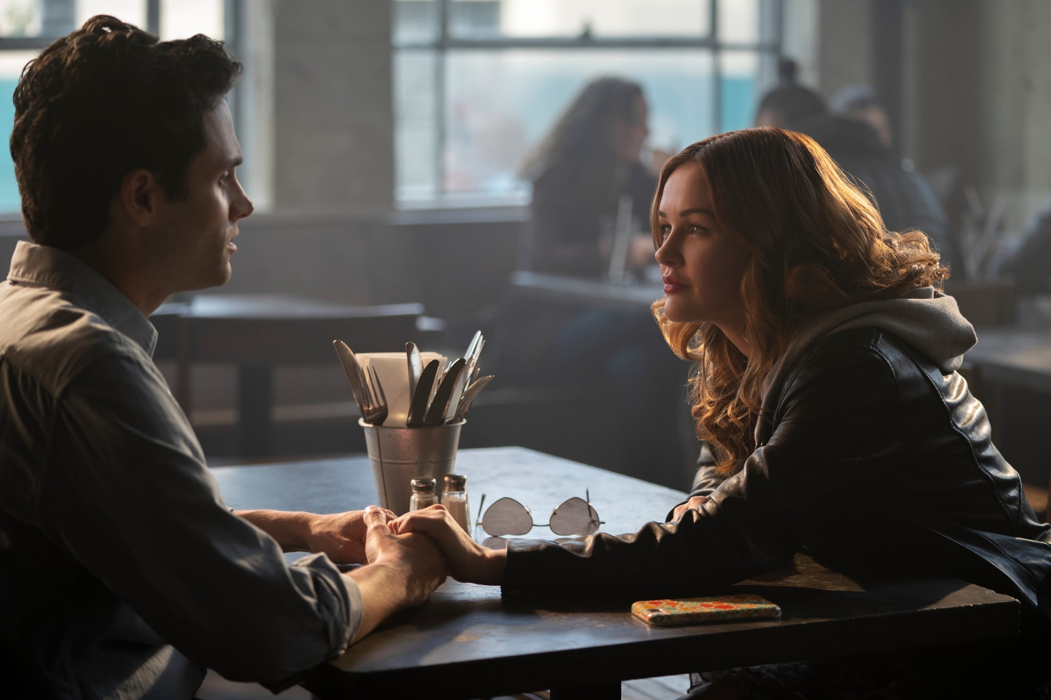 YOU, from left: Penn Badgley, Ambyr Childers, 'A Fresh Start', (Season 2, ep. 201, aired Dec. 26, 2019). photo: Tyler Golden / Netflix / Courtesy: Everett Collection