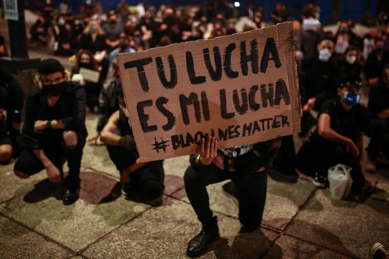 MEXICO CITY, MEXICO - JUNE 04: A banner that reads 