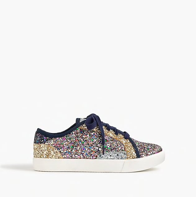 glitter lace up trainers