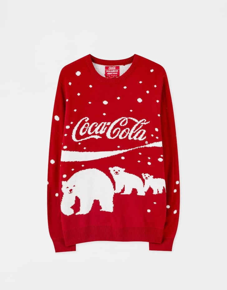 Pull & Bear Red CocaCola Polar Bear Sweater Stylish Christmas