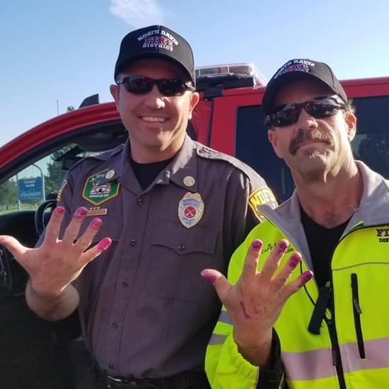 Firefighters Let Scared Girl Paint Their Nails | Photos