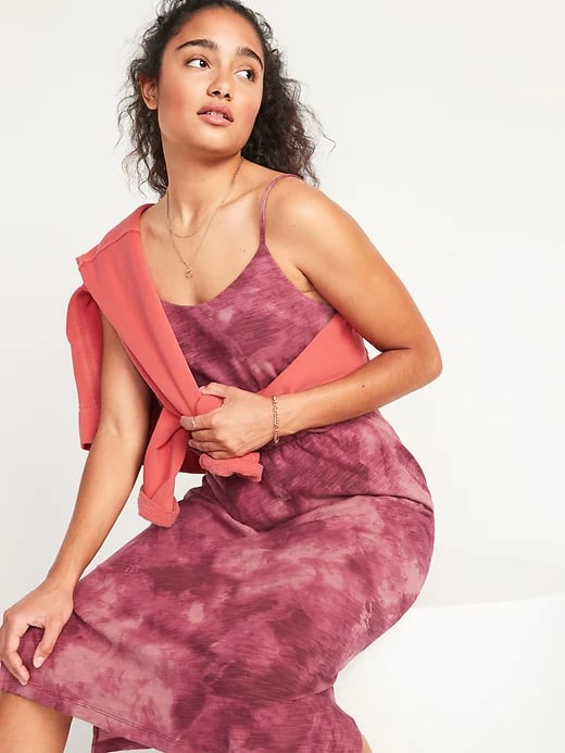 Old Navy Waist Defined Tie Dye Slub Knit Cami Midi Dress We